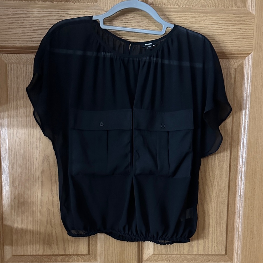 Express Black Sheer Blouse